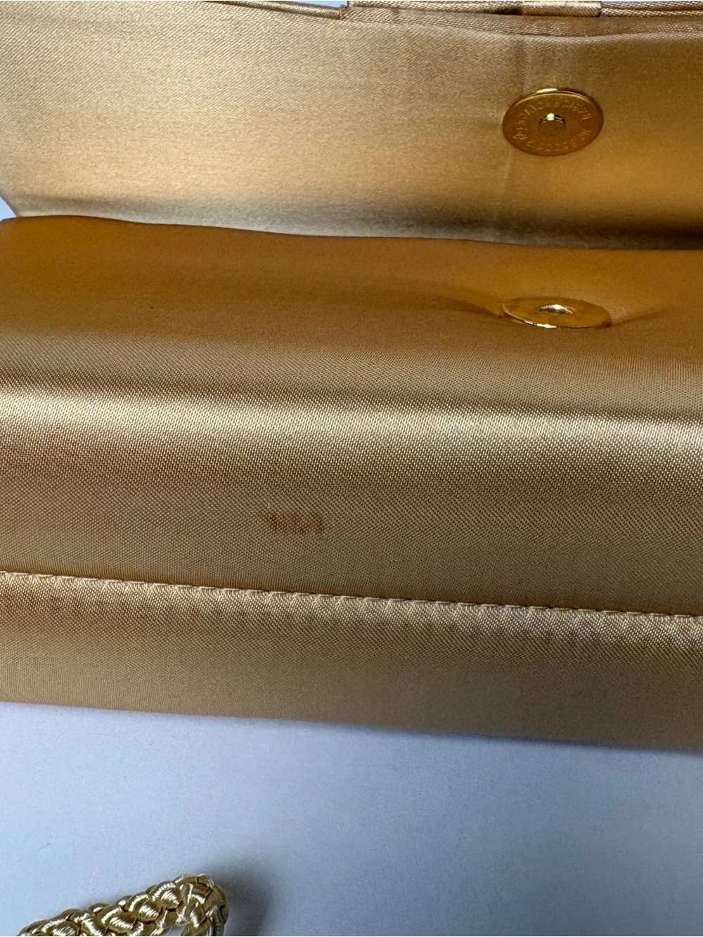 NWT- Valerie Stevens gold satin convertible evening clutch
